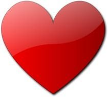 painted two-tone red heart