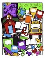 bright cartoon School supplies