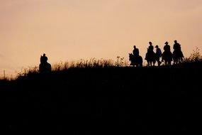 Cowboy On Horse sunset