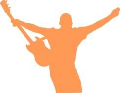 orange guitarist silhouette Clip Art