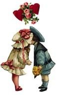 Vintage card Valentines Day Clip Art drawing