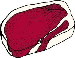 steak drawing on a black background