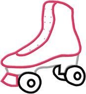 Cartoon Roller Skates Outline
