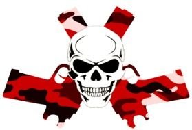 skull with pistols as a picture for clipart