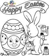 Clip art of Happy Easter colouring page