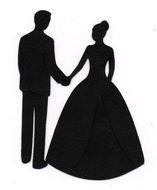 Bride And Groom Holding Hands Silhouette