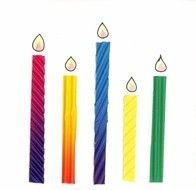 five birthday candles as a graphic illustration