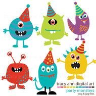 Clip art of Colorful Monsters