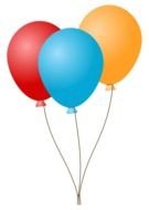 Clip Art of the three colorful balloons