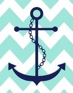 Blue Chevron With Anchor N2