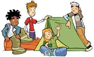 picture of friends on the nature near the tent