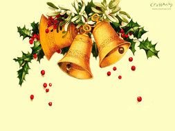three Christmas bells