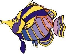 Colorful exotic fish clipart