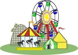 picture of an amusement park in the dark