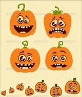 Cartoon Halloween Pumpkins