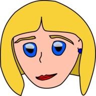 Cartoon Girl Face Clip Art N18