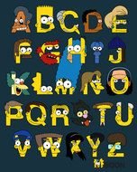 The English alphabet with the Simpsons