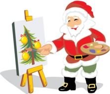 santa claus as an artist