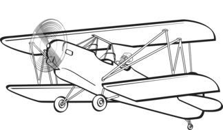 Airplane Clip Art Black And White drawing