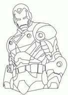 Iron Man Superhero Coloring Page drawing