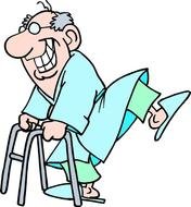Old Man With Walker Clip Art N2