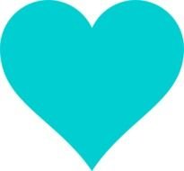 Teal Heart Clip Art N2