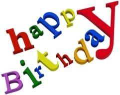 happy birthday colors text drawing