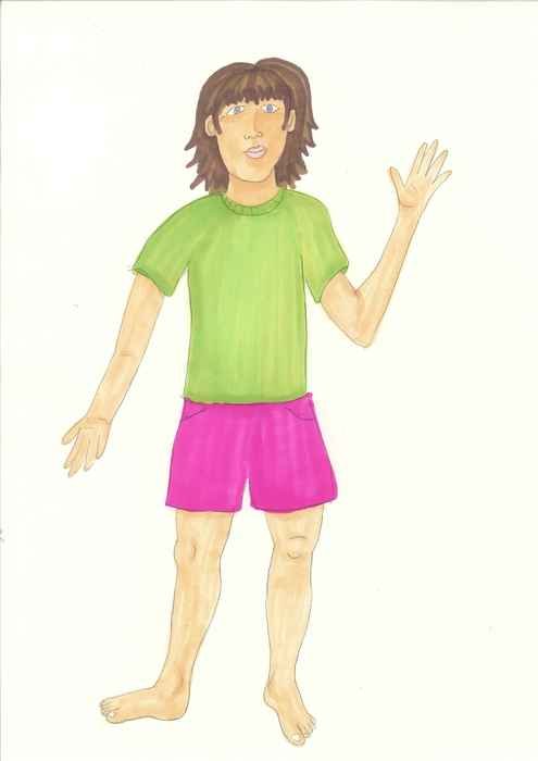 man in pink shorts as a graphic illustration
