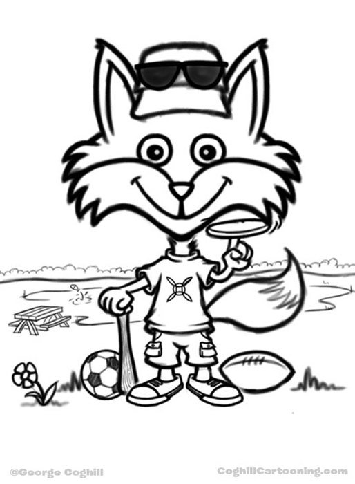 City Of Green Fox Cartoon Character Mascot Coghill 04