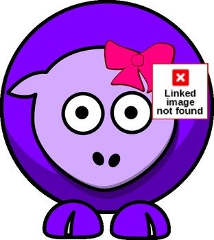 Sheep Two Toned Purple With Pink Bow Clip Art
