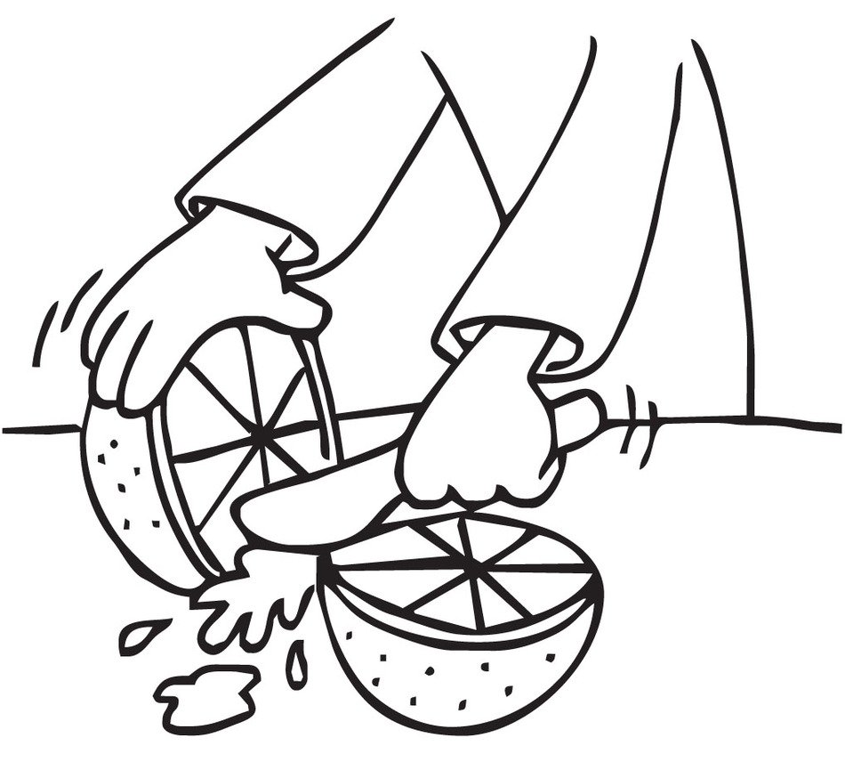 Clip art of cutting the lemon