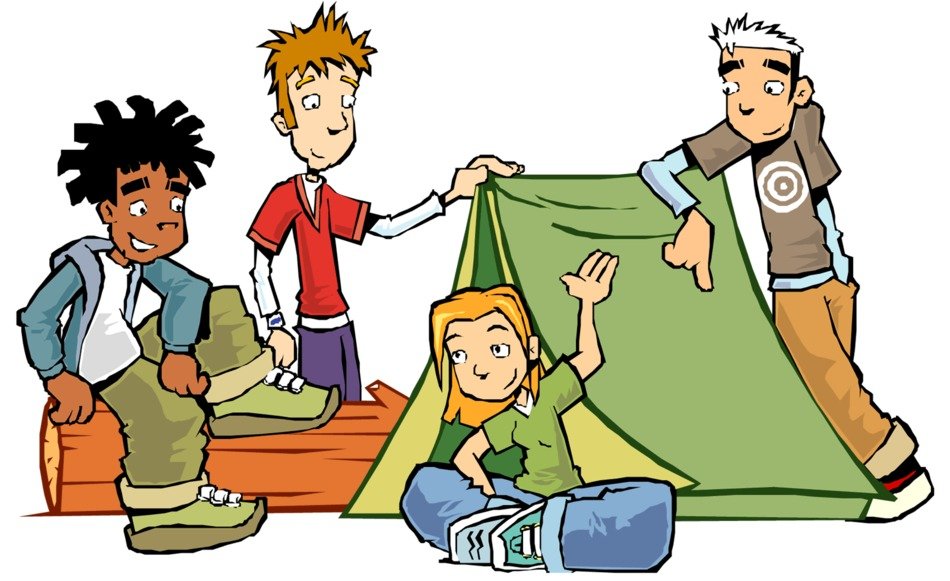 picture of friends on the nature near the tent