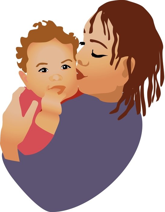 Mother And Baby in love drawing