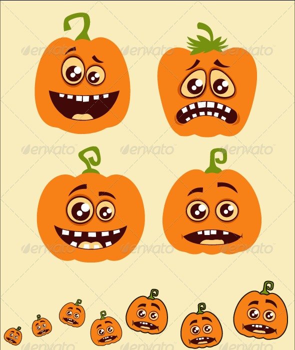 Cartoon Halloween Pumpkins