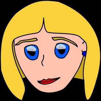 Cartoon Girl Face Clip Art N18