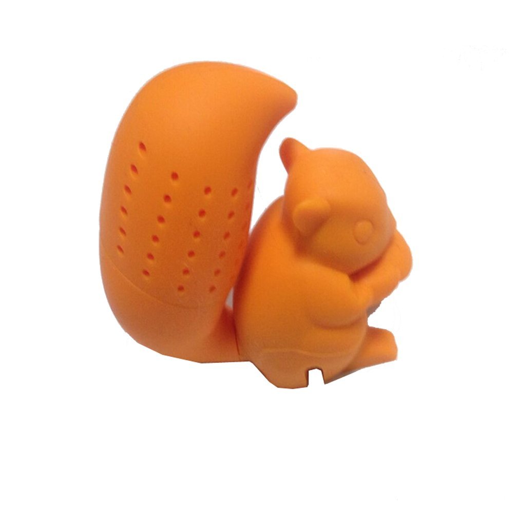 Silicone Cute Squirrel Shape Tea Infuser Loose Leaf Silicone Strainer ...