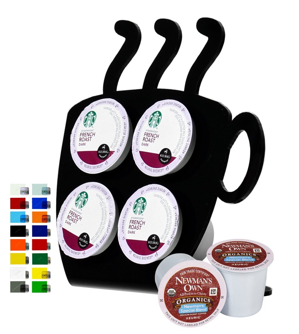 Marketing Holders 4 Slot Acrylic KCup Holder Coffee Cup Shape (with handle) (Translucent