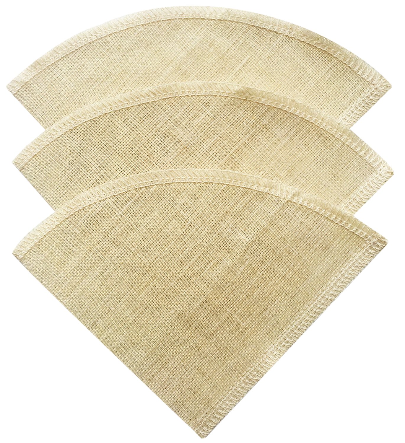 P&F(3 pack)Natural Reusable Coffee Filters 02, Hario V60 02 Style, No