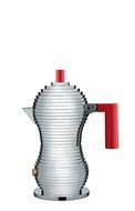 Alessi MDL02/1 R "Pulcina" Stove Top Espresso 1 Cup Coffee Maker in Aluminum Casting Handle And Knob in Pa, Red