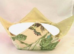 Microwave Bowl Cozy Butterflies &amp; Roses/Green N2