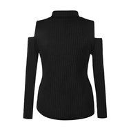 Women&#039;s Blouse,Laimeng Round neck Cotton blend Long Sleeve Knitted Pullover Sweater Slim Jumper Blouse (M, Black) N15