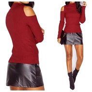 Women&#039;s Blouse,Laimeng Round neck Cotton blend Long Sleeve Knitted Pullover Sweater Slim Jumper Blouse (M, Black) N16