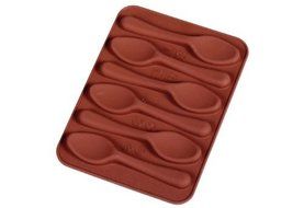 Patisse 6-Cup Chocolate Mould Silicone Spoons, Brown