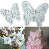 Y&amp;XL&amp;H 2PCS Butterfly Cake Cookies Cutter Plunger Sugarcraft Decorating Fondant Mold N2