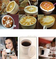LAUREN STORE, 16Pcs Creative Plastic Garland Mold Stencils Template Fancy Coffee Printing N6