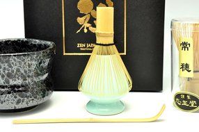 Japanese Mino Yaki ware Matcha Bowl And Tea Ceremony Set Green Tea 11 / 11 / 8cm (4.3 / 4.3 / 3.1inch)[7364] N5