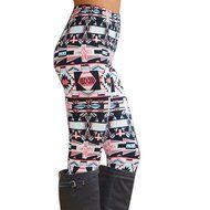 PHOTNO Casual Women Lady Skinny Geometric Print Stretchy Jegging Pants Slim Leggings N125