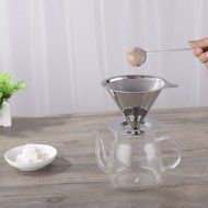 Ziselu Stainless Steel Pour Over Coffee Dripper - Reusable Double Layer Mesh Filter and Coffee Scoop N7
