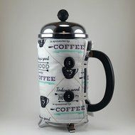 French Press Cozy Cover, Cafetiere Cosy, 8 cup, Insulated, Coffee Themed N2