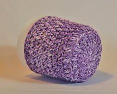 Handmade Crochet Ice Cream Pint Cozy in Purple Splash N4